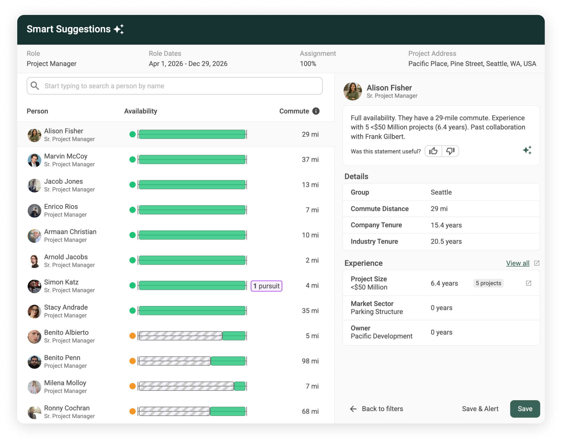 Bridgit darbuotojo priskyrimas